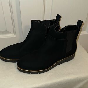 Andiamo Black Ankle Boots with Gold Trim